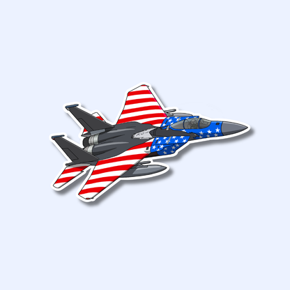 F15 Eagle US Flag Military Aircraft Sticker