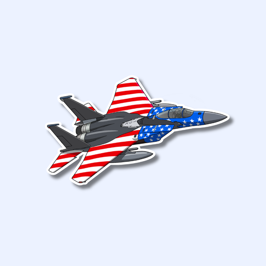 F15 Eagle US Flag Military Aircraft Sticker