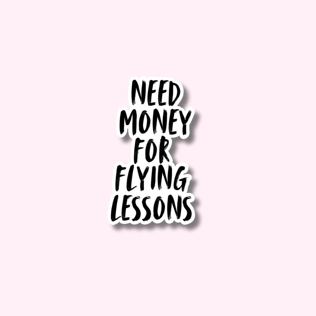 Need Money For Flying Lessons Sticker