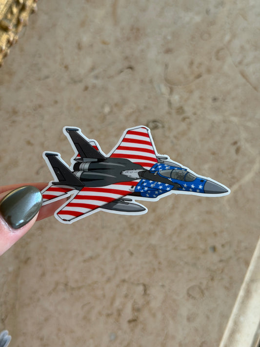 F15 Eagle US Flag Military Aircraft Sticker