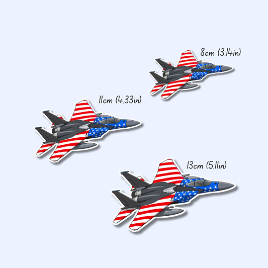 F15 Eagle US Flag Military Aircraft Sticker
