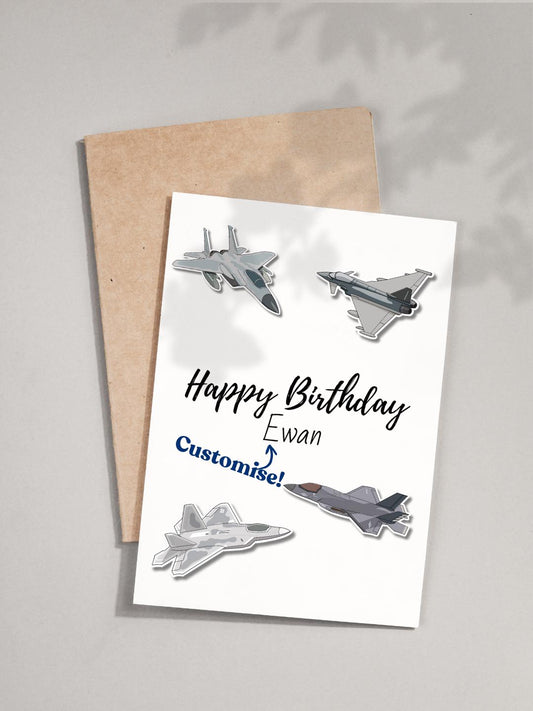 Fighter Jet Birthday Card