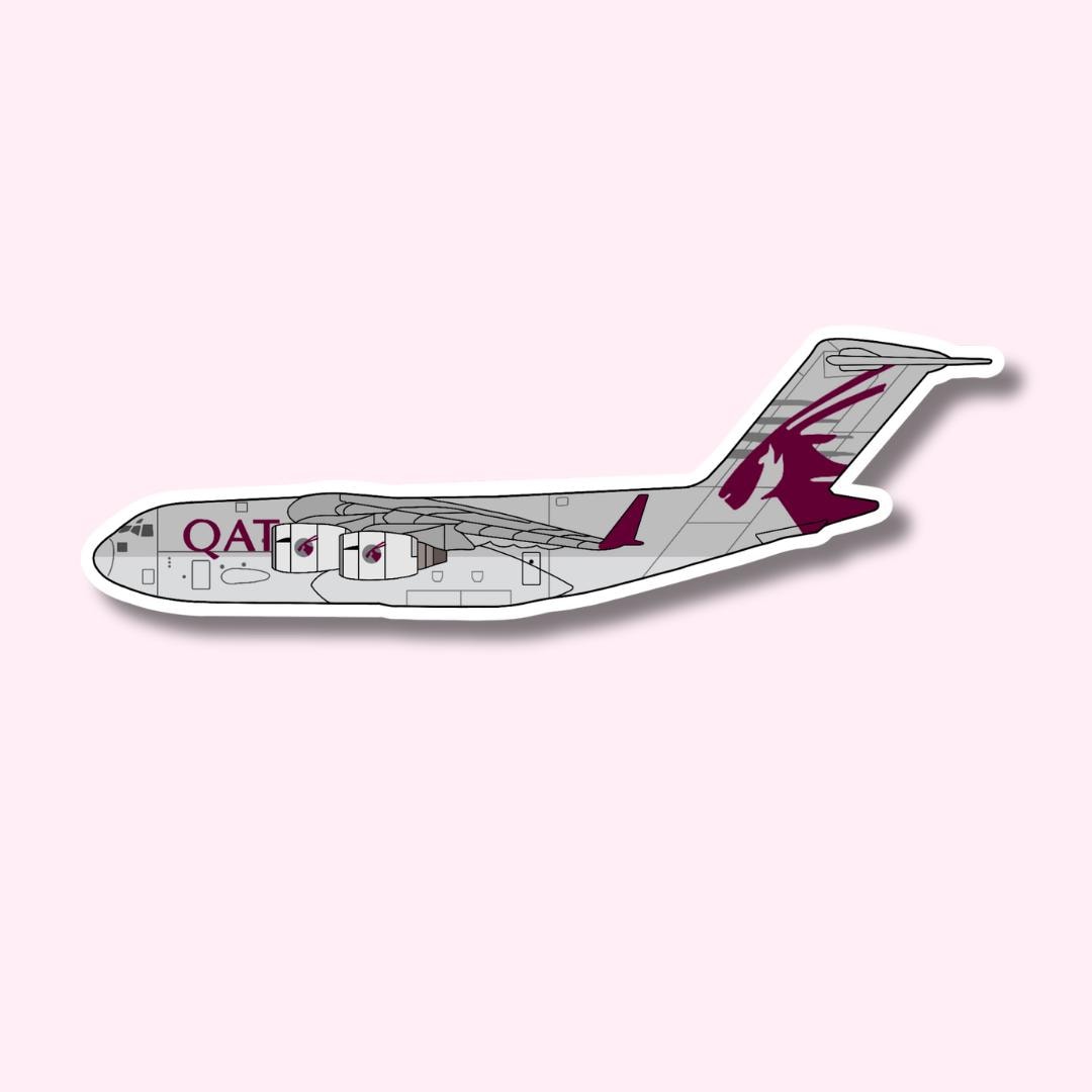 Qatar C17 Globemaster Airplane Sticker