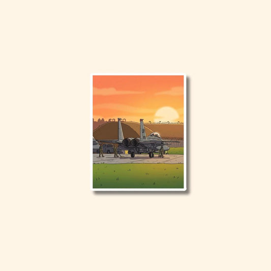 F15 Eagle Sunset Sticker