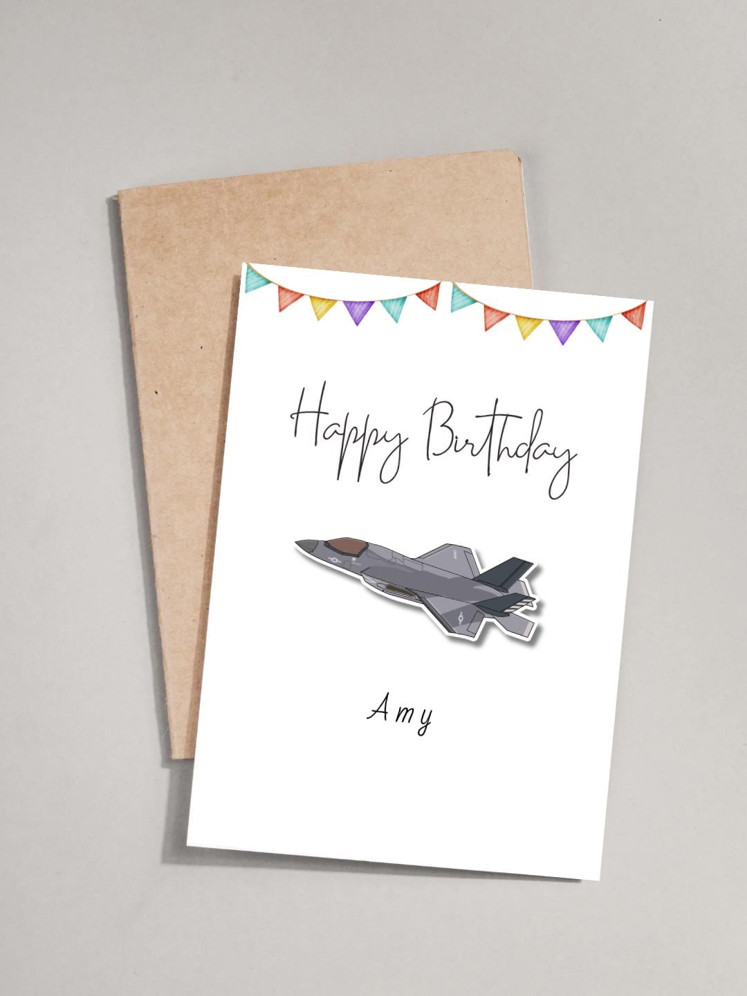 Personalised F35 Fighter Jet Birthday Card